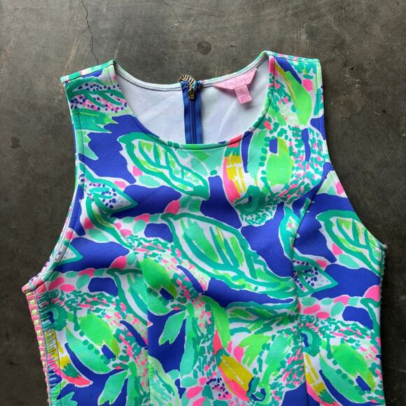 Lilly Pulitzer Mila Shift Dress Womens Small Wake Up Call Beckon Blue Sleeveless - Picture 2 of 13